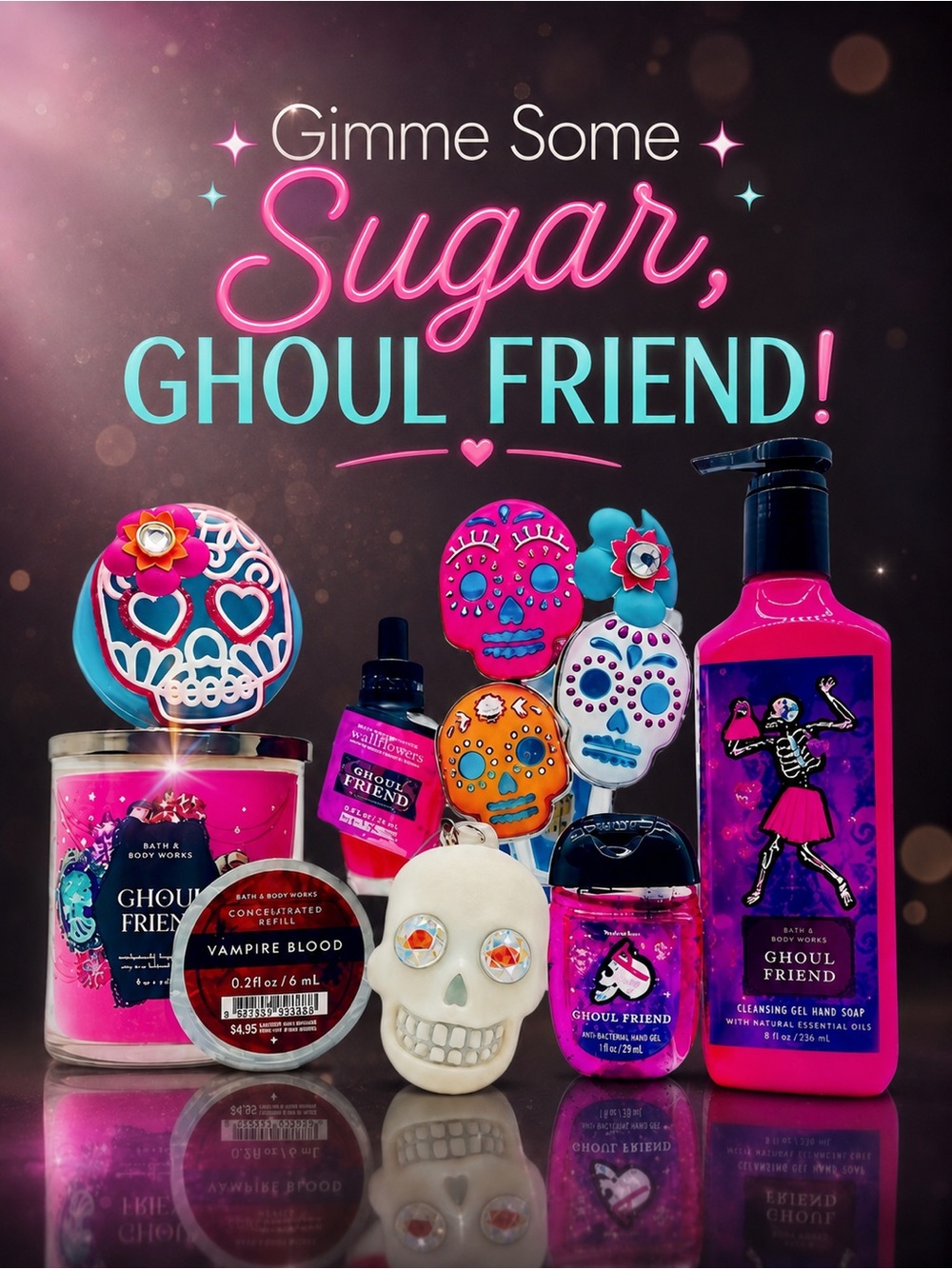 NEW BBW Gimme Some Sugar Ghoul Friend 8-Pc Sugar Skull Set